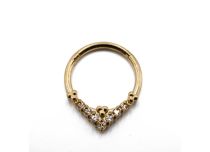 Anneau Acier PVD Gold Charnière à Strass Losage | Itc