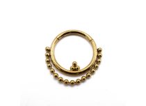 Anneau Acier PVD Gold Charnière Chaine de billes | Itc