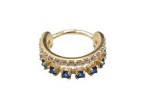Anneau charnière CoCr Pvd Gold 1.2X10 double cercle multi strass