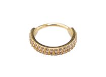 Anneau charnière CoCr Pvd Gold 1.2mm double ligne de strass