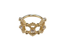 Anneau charnière Pvd Gold CoCr 1.2X10 segmenté strass
