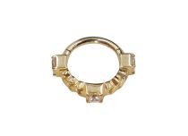 Anneau charnière CoCr Pvd Gold 1.2X8 ensemble articulé strass