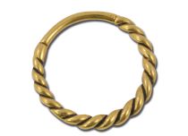 Anneaux Acier Doré Charnière motif Torsadé | Itc