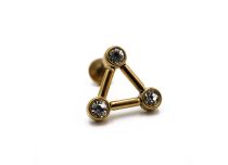 Labret Acier PVD Gold motif Triangle Strass | Itc