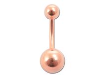 Banane Nombril Acier Doré Rose avec Boules 5 / 8 mm | Itc