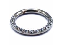 Anneau Charnière Titane Stérile motif Strass Latéral | Itc