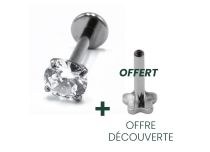 Labret Titane Interne Stérile motif Griffé Rond | Itc