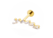 Labret Titane PVD Gold Interne Stérile motif Domino | Itc