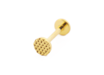 Labret Titane PVD Gold Threadles Stérile motif Rond Martelé | Itc