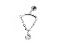 Labret Titane Interne Stérile Barre Courbé et Chaine avec Strass | Itc