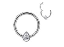 anneau charnière titane zircon blanc