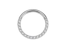 Anneau charni&egrave;re Titane ASTM F136 1,2mm multi cristal blanc | iTC