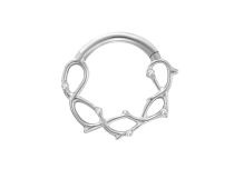 Anneau charnière titane 1.2x8 multistrass carré et triangulaire