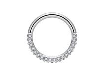 Anneau charni&egrave;re Titane ASTM F136 1,2mm torsad&eacute; strass blanc | iTC