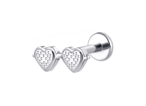 Labret Titane ASTM F136 interne 1.2x8 double cœur plat