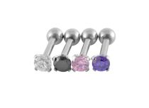 Barbell Acier Cristal Griffé 3 mm Coloré | Itc