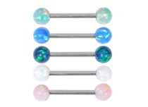 Barbell Acier Opale Synthétique Coloré Boules 5mm| Itc