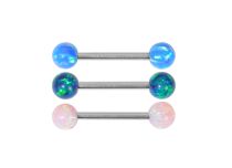 Barbell Acier Opale Synthétique Coloré Boules 5mm| Itc