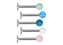Labret Acier Opale Synthétique, Boule 3 mm |Itc