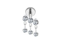 labret titane cascade strass blanc