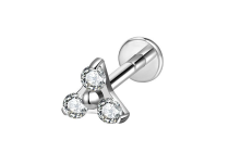 Labret titane ASTM F136 interne motif triskel scintillant