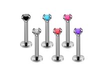 Labret Acier Interne 1,2 x 8 mm Griffé Coloré | Itc