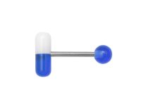 Barbell Acier Boule Acrylique 6 mm et Pilule coloré 5 x 14 mm | Itc