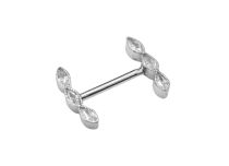 Bijou de Téton Acier trois Strass Blanc | Itc