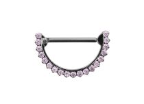 Bijou de téton titane 1.6x14 arc de cercle rose | iTC