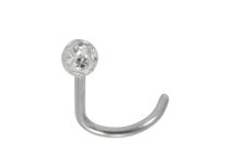 Stud de Nez Acier 0,8 mm à Boule Mulitcristal Blanc | Itc