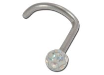 Stud de Nez Acier 0,8 mm à Boule Mulitcristal Blanc | Itc