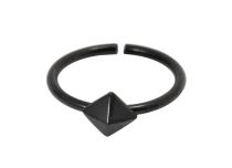 Anneau Acier Noir Flexible motif Losange | Itc