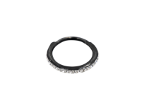 Anneau charnière acier 1.2mm noir avec strass