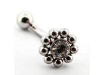 Micro Banane Acier Tribal Rond Strass | Itc