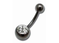 Banane Acier Noir Cristal Coloré Bouls 5 / 8 mm | Itc