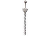 Banane Acier Plaqué Rhodium motif Coeur Multicristal | Itc