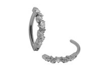 banane nombril titane strass blanc courbée