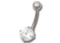 Banane Titane Boules Acier Serti de Cristal Blanc 5 / 9 mm | Itc