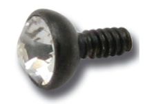 Boule Acier Noir vis interne 2 mm Cristal Coloré | Itc