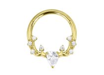 Anneau charnière titane PVD gold 1.2x8 multistrass ornemental