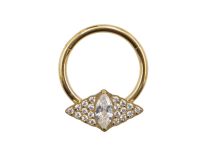 Anneaux titane PVD Gold Charnière motif losange| Itc