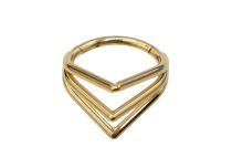 Anneaux titane PVD Gold Charnière motif 3 triangles| Itc