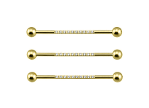 Barbell industriel titane Pvd Gold 1.6x36 boule 5mm avec strass acier | iTC