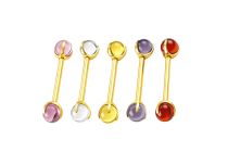 barbell titane gold boules nacrées