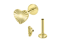 Labret titane PVD gold cœur strillé pas de vis interne ITC Piercing
