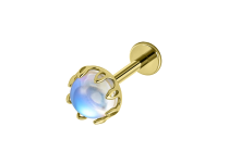 Labret titane PVD gold opale effet nacré 1.2x8 ITC Piercing