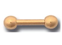 Barbell Acier Doré Or fin à Boules 3 mm | Itc
