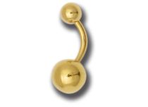 Banane Nombril Acier Doré Or fin à Boules 5 / 8 mm | Itc
