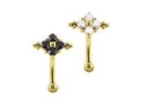 Banane titane pvd gold 1,2x8 ornemental strass