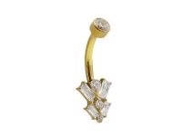 banane nombril acier doré fleur cristal
